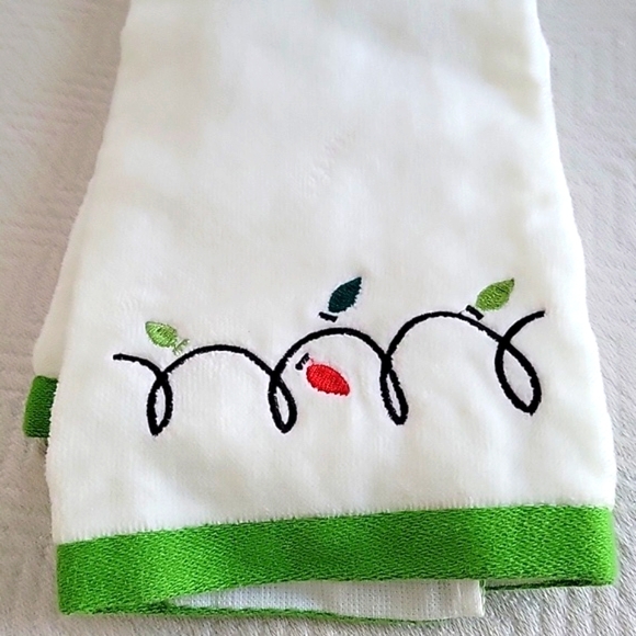 Christmas Light Bulbs Hand Towels - Pair - Picture 2 of 4